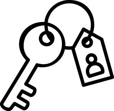 Keys with tag spooky lock icon Illustrazione stock