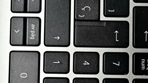 The keys from very close to a laptop Stock Footage 220649802