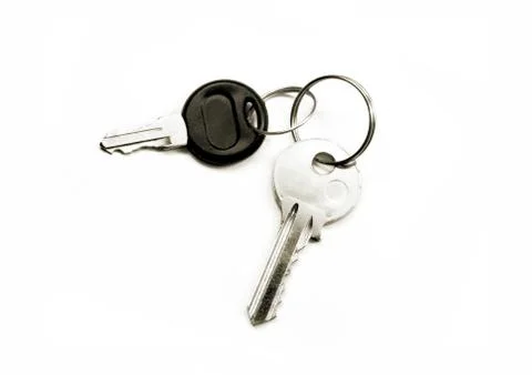 Keys on white Stock Photos