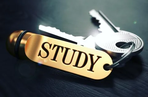 Keys with Word Study on Golden Label Stock Illustration