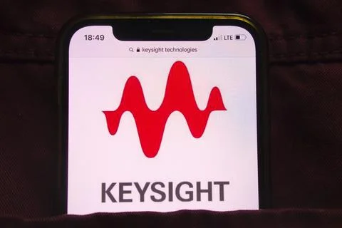 Keysight Technologies Inc logo on mobile phone Stock Photos