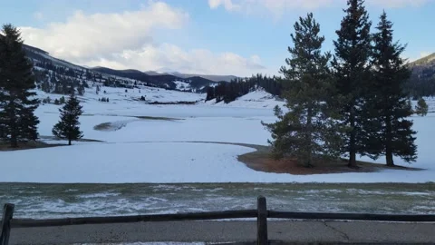 Keystone Ranch Golf Course. Snow covered golf course Stock Footage 239026711