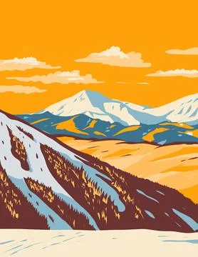 Keystone Ski Resort During Winter Located in Keystone Colorado WPA Poster Art Illustrazione stock