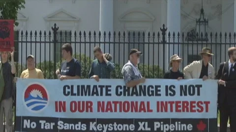 Keystone XL tar sands pipeline protest Stock Footage