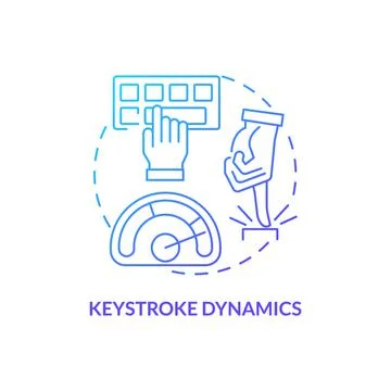 Keystroke dynamics blue gradient concept icon 스톡 일러스트