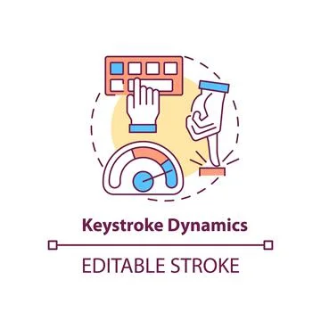 Keystroke dynamics concept icon 스톡 일러스트