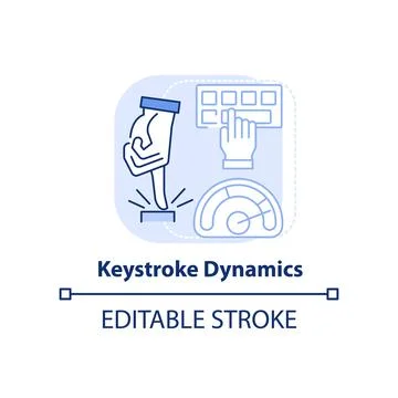 Keystroke dynamics light blue concept icon 스톡 일러스트