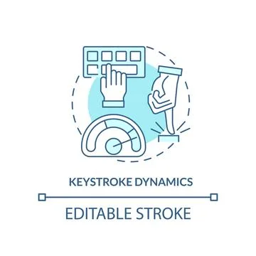 Keystroke dynamics turquoise concept icon 스톡 일러스트