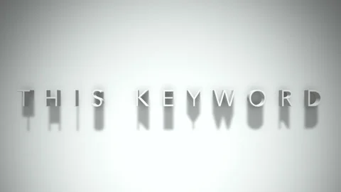 This keyword 3D title animation white text on a white background Stock Footage 299369026