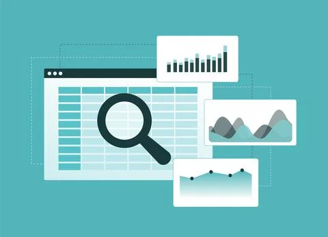 Keyword Analysis - refining seo search terms for relevance and profitability Stock Illustration