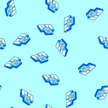 Keyword cannibalization seo isometric icon seamless pattern Illustrazione stock