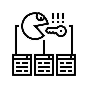 Keyword cannibalization seo line icon vector illustration Stockillustratie