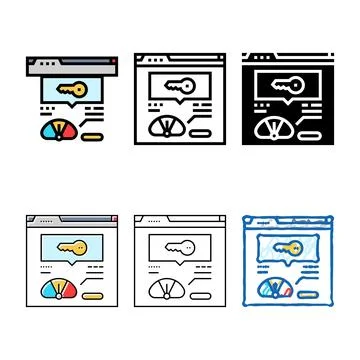 Keyword difficulty seo color icon vector multipack 스톡 일러스트