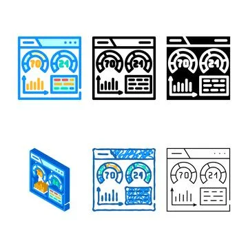 Keyword difficulty seo color pack icon vector Stock Illustration