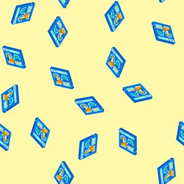 Keyword difficulty seo isometric icon seamless pattern Stock Illustration