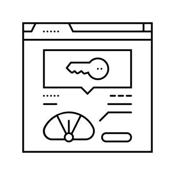 Keyword difficulty seo line icon vector illustration Stock Illustration