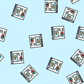 Keyword difficulty seo vector seamless pattern Illustrazione stock