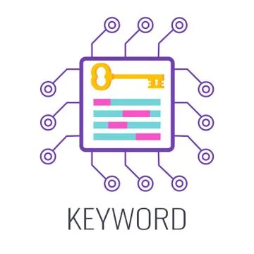 Keyword Icon Key. Engaging content. Flat vector illustration. Stock Illustration