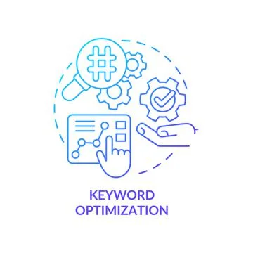 Keyword optimization blue gradient concept icon 스톡 일러스트