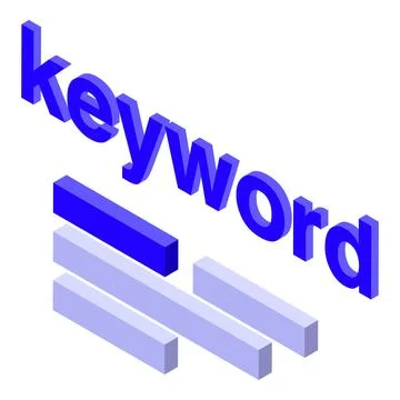 Keyword optimization for search engine ranking with isometric design Illustrazione stock