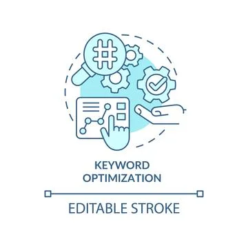 Keyword optimization turquoise concept icon 스톡 일러스트