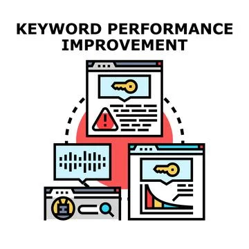 Keyword performance improvement strategy for digital marketing 스톡 일러스트