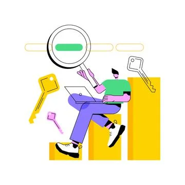 Keyword ranking abstract concept vector illustration. Stock Illustration
