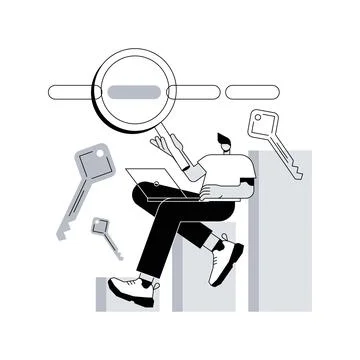 Keyword ranking abstract concept vector illustration. Stock Illustration