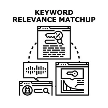 Keyword relevance matchup for search engine optimization 库存插图