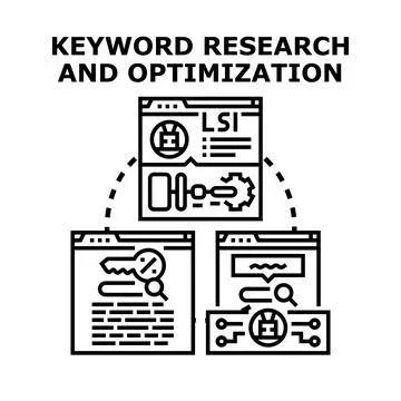 Keyword research and optimization strategy concept Illustration