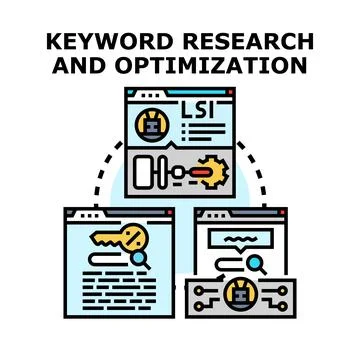 Keyword research and optimization strategy concept イラスト素材