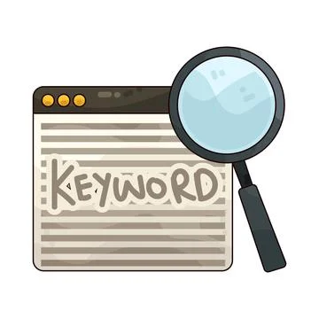 Keyword research illustration Stock Illustration