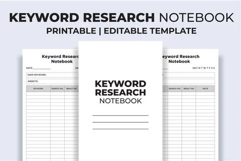 Keyword Research Notebook KDP Interior Stock Illustration