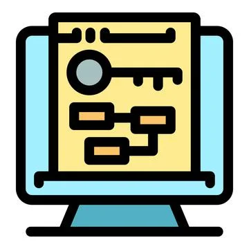 Keyword research optimization strategy showing on computer screen Stock Illustration