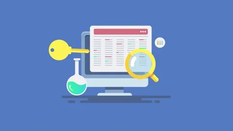 Keyword Research, seo optimization, website ranking animation. Stock Footage 179915593