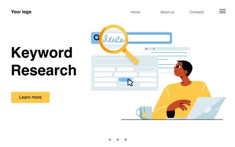 Keyword research, SEO service banner Stock Illustration