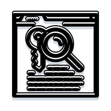 Keyword search engine optimization concept on browser interface Stockillustratie