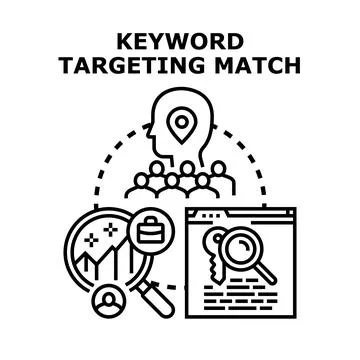 Keyword targeting and matching for effective marketing strategy イラスト素材