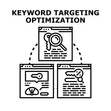 Keyword targeting optimization for digital marketing strategy Stockillustratie