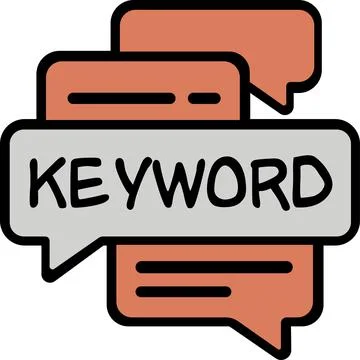 Keyword text tag in speech bubble symbol Stock-Illustration