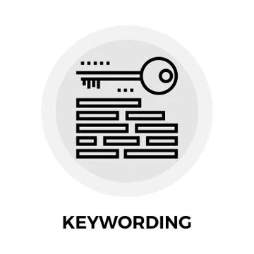 Keywording Line Icon Stock Illustration