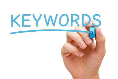 Keywords blue marker Stockfoto's