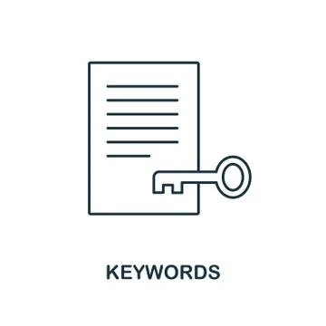 Keywords creative icon. Simple element illustration. Keywords concept symbol Stock Illustration