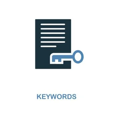 Keywords icon. Simple element illustration in 2 colors design. Keywords icon Illustrazione stock