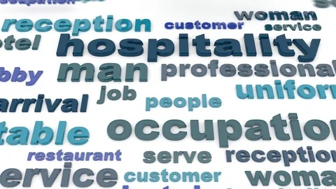 Keywords taking their place on the surface and moving to the camera Stock Footage 95942100