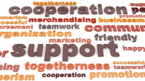 Keywords taking their place on the surface and moving to the camera Stock Footage 95942116