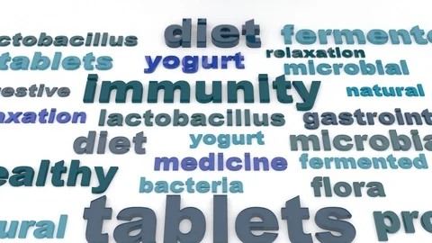 Keywords taking their place on the surface and moving to the camera Stock Footage 95942214