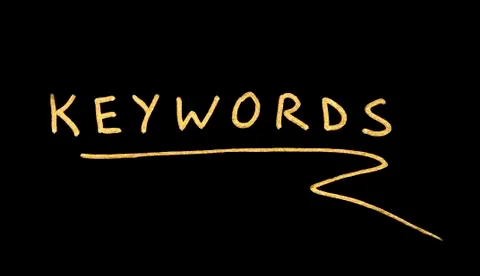 Keywords white text conception Illustrazione stock