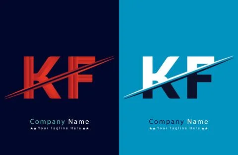KF Letter logo design vector template. Stock Illustration