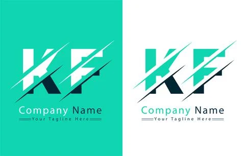 KF Letter Logo Vector Design Concept Elements 库存插图